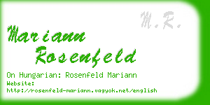 mariann rosenfeld business card